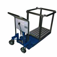 200 liters drum transport trolley with manual elevator and rollers for easy load-unload