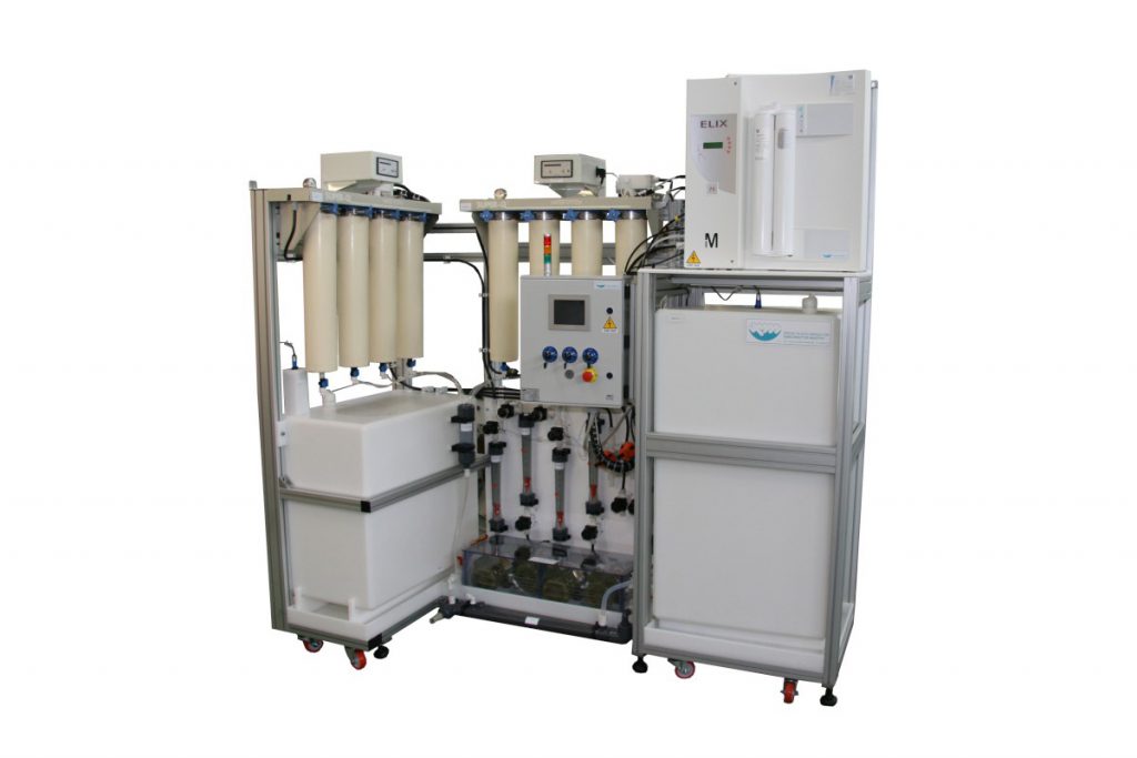 Double H2ODI production system: 18 Mohm water quality output. Inlet from tap water
