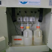 Premixing system for acids. Detailed view bottle filling station