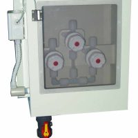 Derivation box for acid with transparent cover.
